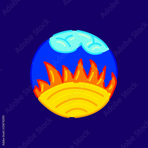 Sunny weather icon. Vector illustration