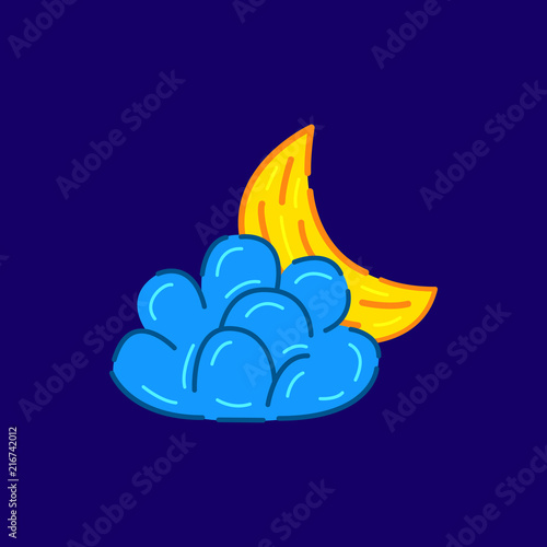 Night cloudy weather icon. Vector illusrtation
