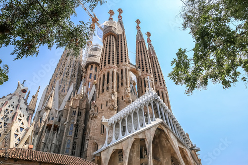 Canvas Print Exterior view of Sagrada familia in Barcelona
