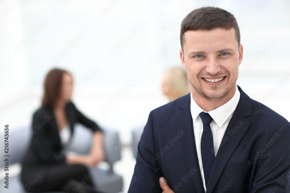successful businessman on blurred background office successful businessman on blurred background office