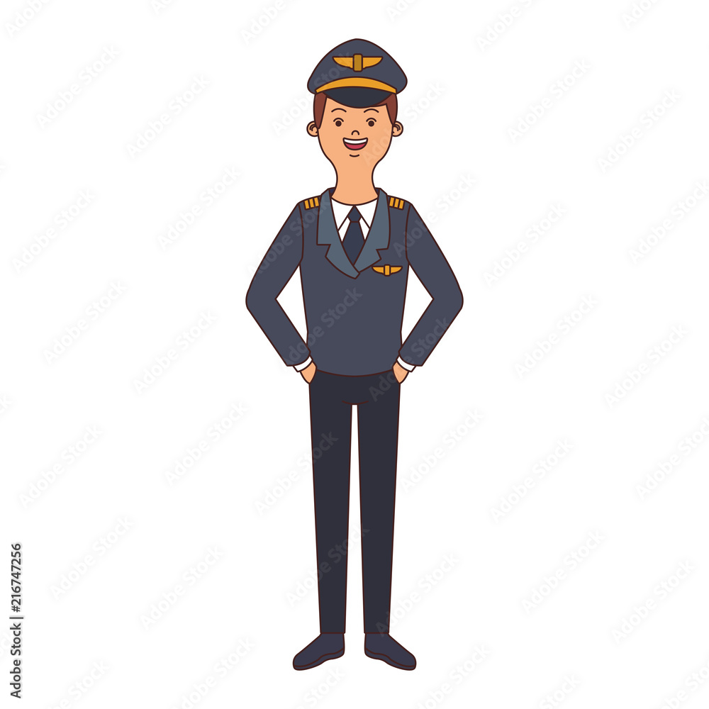 Airliner pilot cartoon vector illustration graphic design