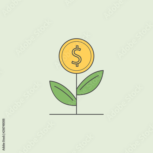 money plant icon. Element of banking icon for mobile concept and web apps. Field outline money plant icon can be used for web and mobile
