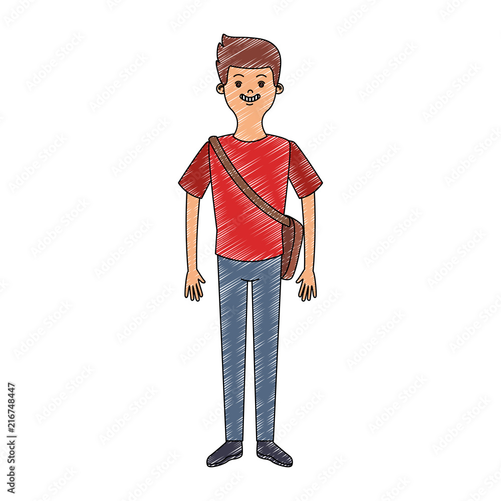 Fototapeta premium Young man cartoon vector illustration graphic design