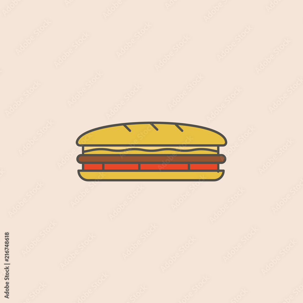 Sandwich line icon. Element of fast food icon for mobile concept and web apps. Field outline Sandwich line icon can be used for web and mobile Sandwich line icon. Element of fast food icon for mobile concept and web apps. Field outline Sandwich line icon can be used for web and mobile