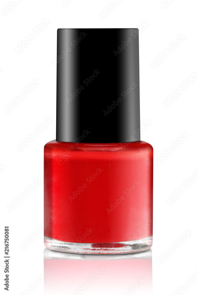 Red nail polish. Isolated on white background Red nail polish. Isolated on white background