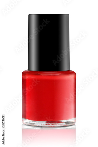 Red nail polish. Isolated on white background