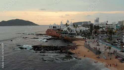Mazatlan Malecón Valentinos Aerial Drone Footage