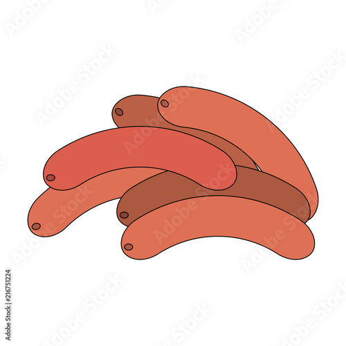 Sausages food isolated vector illustration graphic design