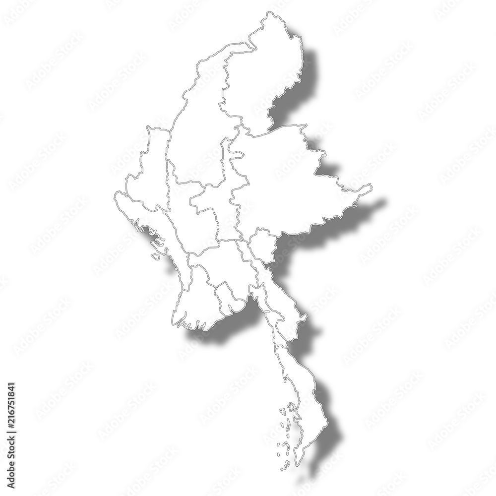 ミャンマー　国　地図　アイコン