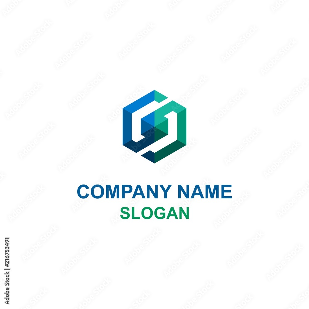 S letter initial hexagon logo. S letter initial hexagon logo.