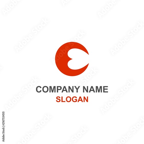 E letter initial love (negative space) logo.