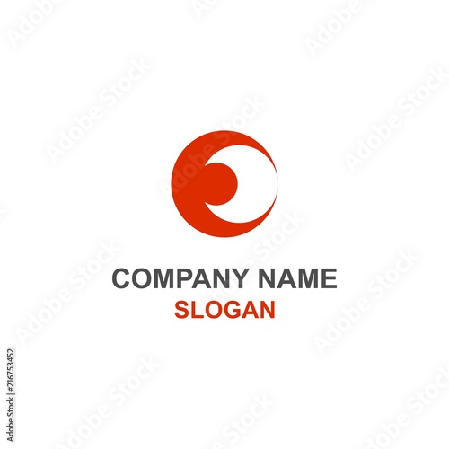E letter initial moon (negative space) logo.