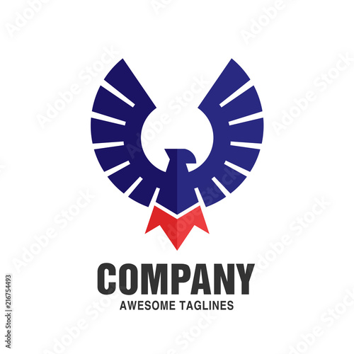 Falcon Eagle Bird color logo Template vector design