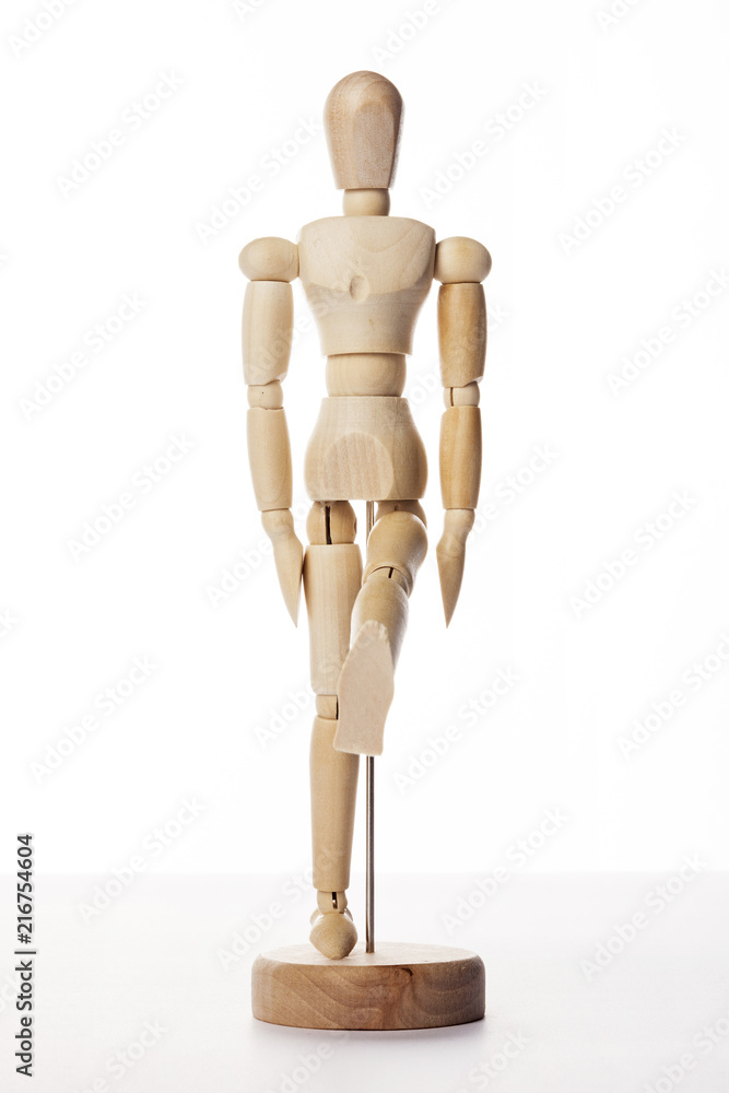 Wooden Dummy human soldier isolated white. Wooden Dummy human soldier isolated white.