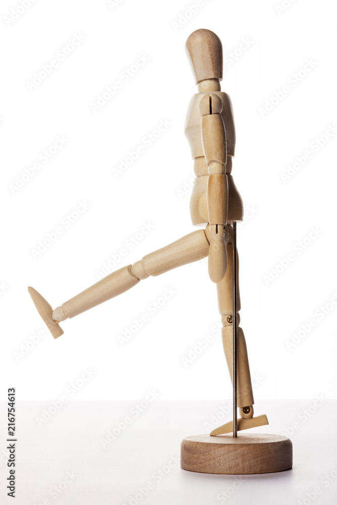 Wooden Dummy human soldier isolated white. Wooden Dummy human soldier isolated white.