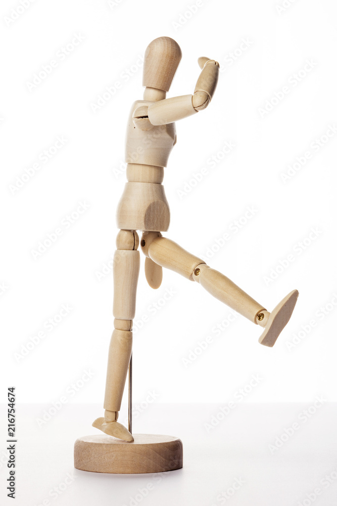 Wooden Dummy human soldier isolated white. Wooden Dummy human soldier isolated white.