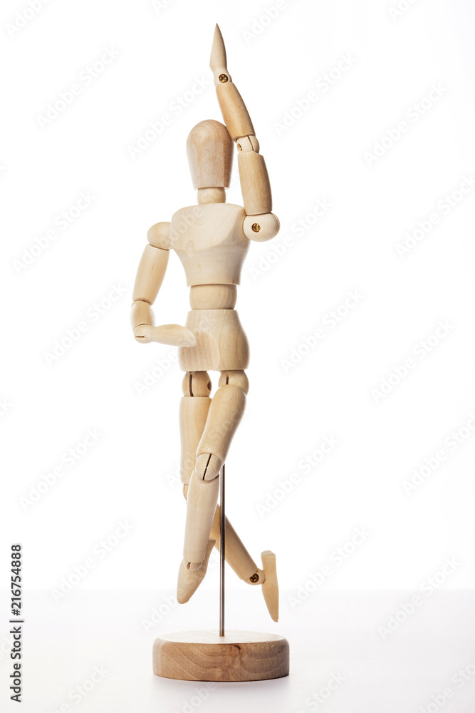 Wooden Dummy human dance isolated white. Wooden Dummy human dance isolated white.