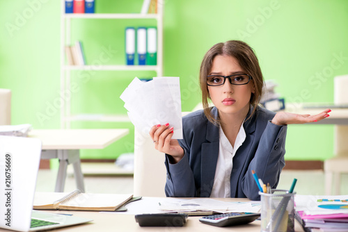 Female financial manager working in the office
