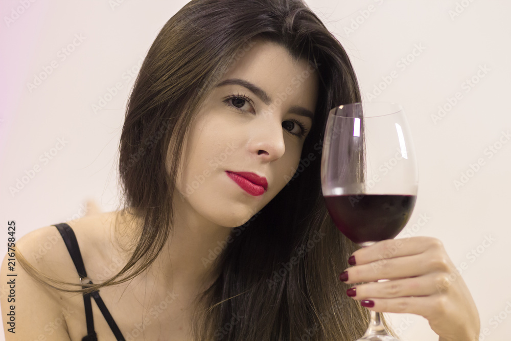 Sexy woman relaxing drinking wine. Sexy woman relaxing drinking wine.