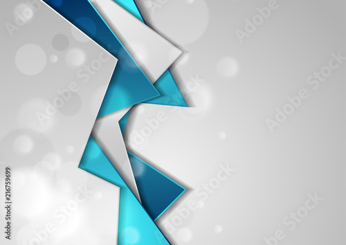 Blue grey tech material background with bokeh