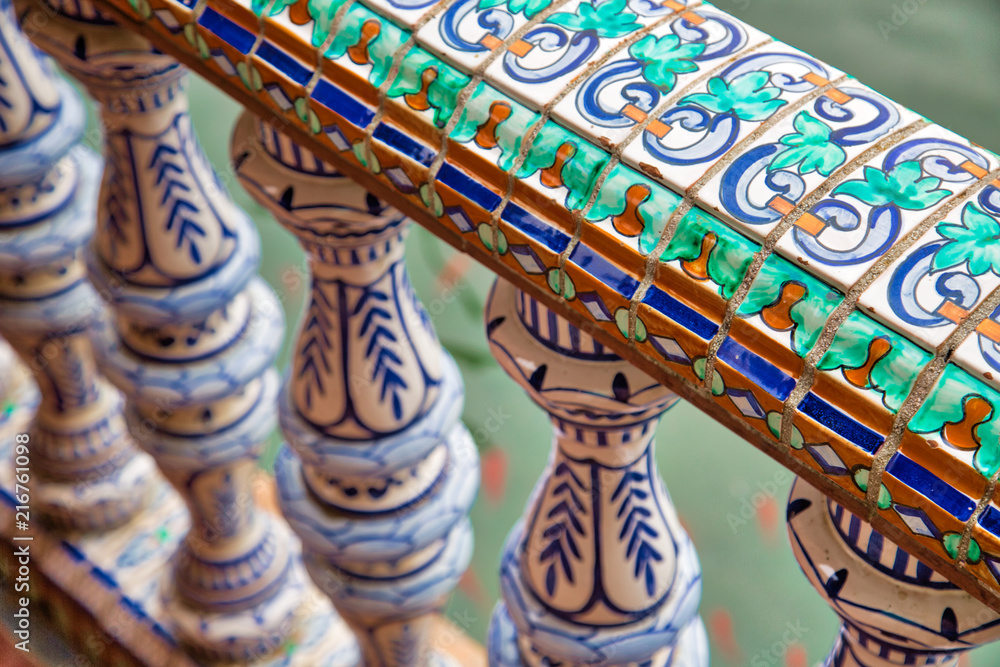 Fototapeta premium Plaza de Espana, Sewilla, detale architektoniczne i ozdoby