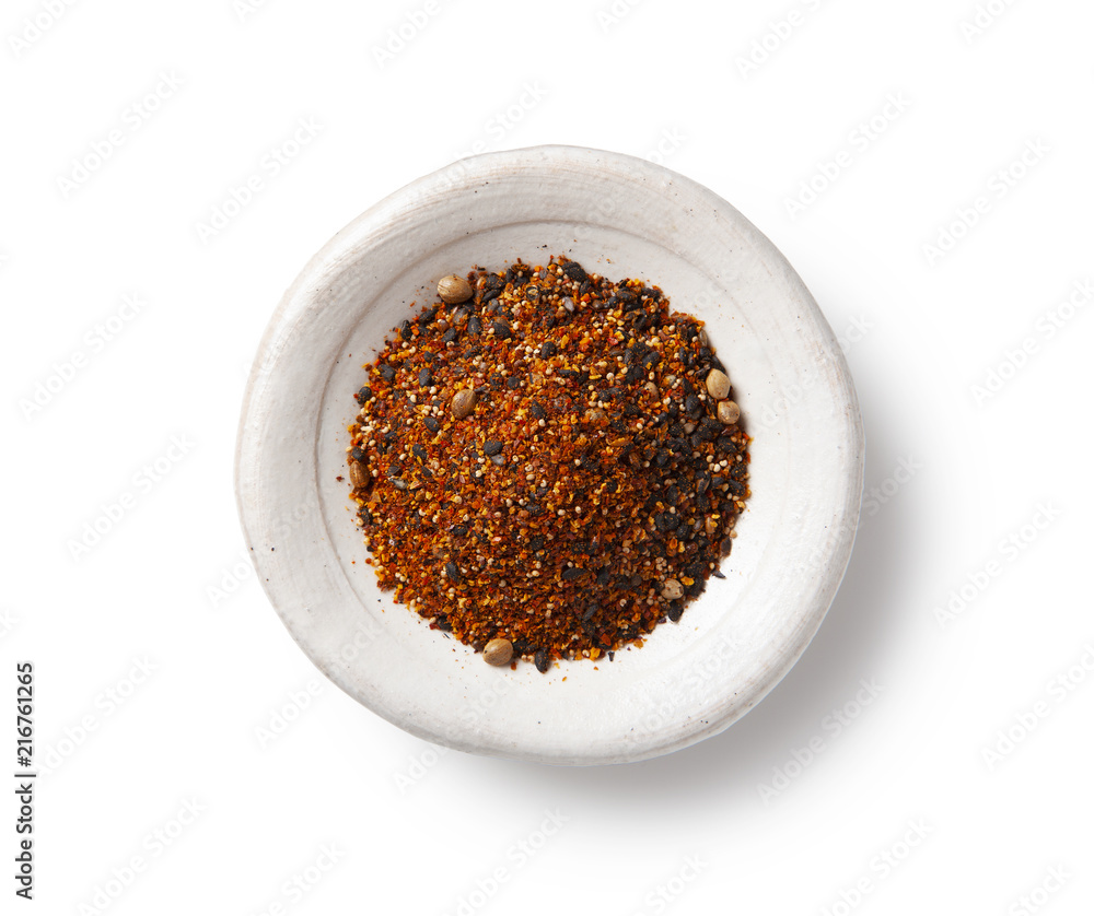Shichimi pepper.Blend of seven spices Shichimi pepper.Blend of seven spices