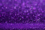 Abstract purple sparkling glitter wall and floor perspective background studio with blur bokeh.luxury holiday backdrop mock up for display of product.holiday festive greeting card.