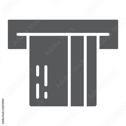 Atm glyph icon, finance and banking, insert sign, credit card vector graphics, a solid pattern on a white background, eps 10.