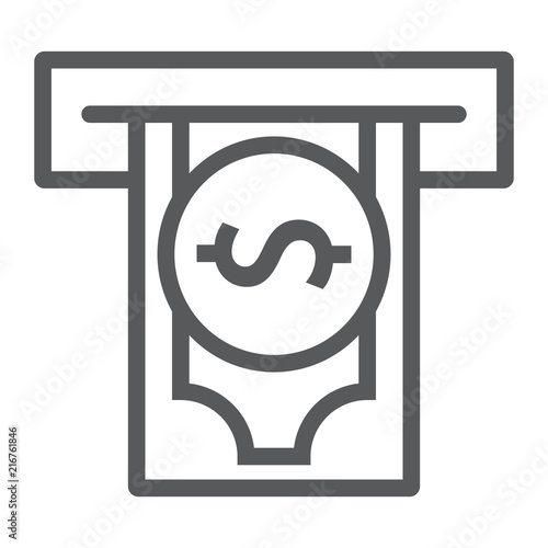 Insert money line icon, finance and banking, payment sign, vector graphics, a linear pattern on a white background, eps 10.