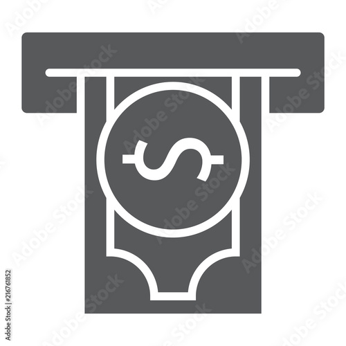 Insert money glyph icon, finance and banking, payment sign, vector graphics, a solid pattern on a white background, eps 10.