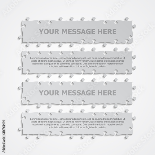Pieces Puzzle. Signboard. Story board. Banner.
