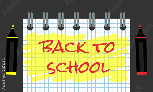 back to school, flat style vector illustration