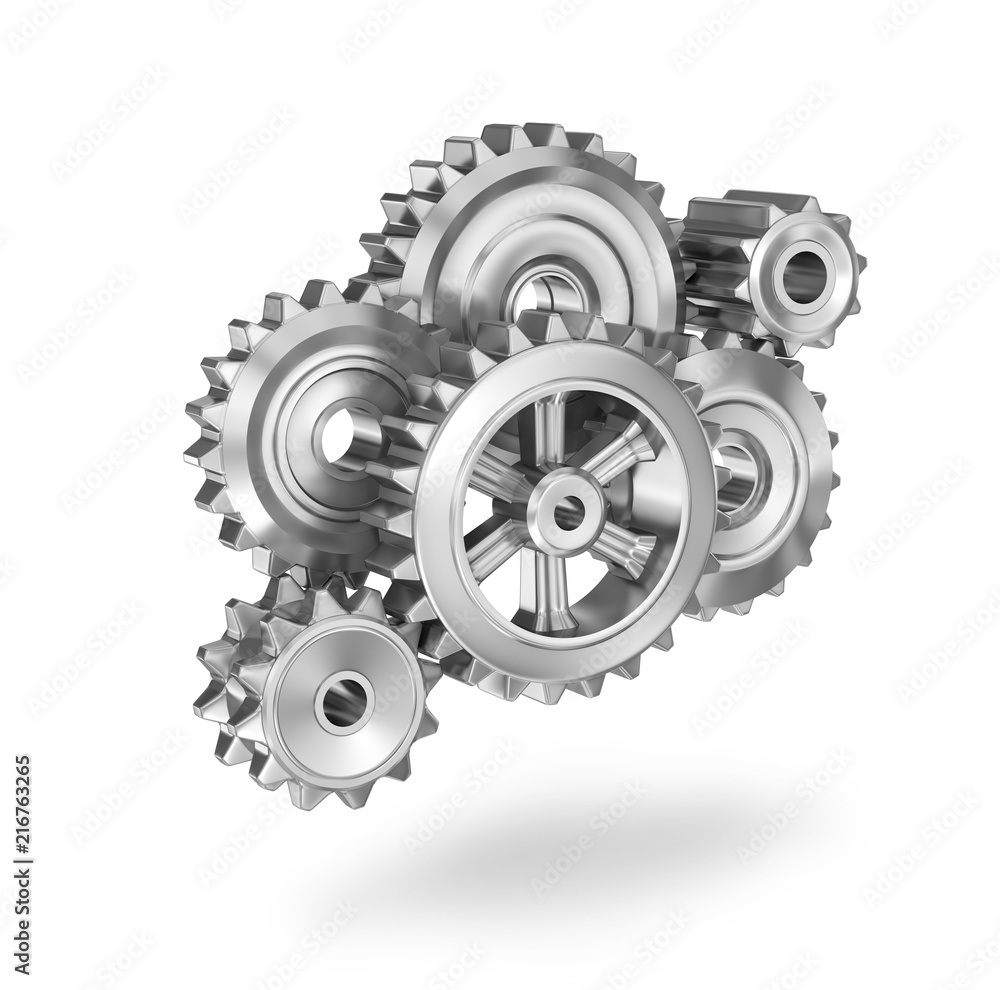 Gears concept icon, 3D illustration on white Gears concept icon, 3D illustration on white