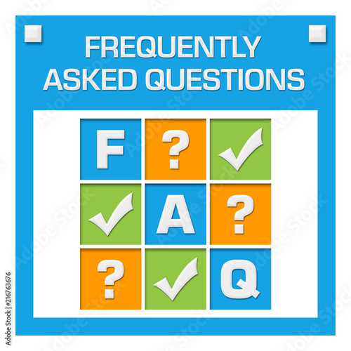 FAQ - Frequently Asked Questions Colorful Squares Inside 
