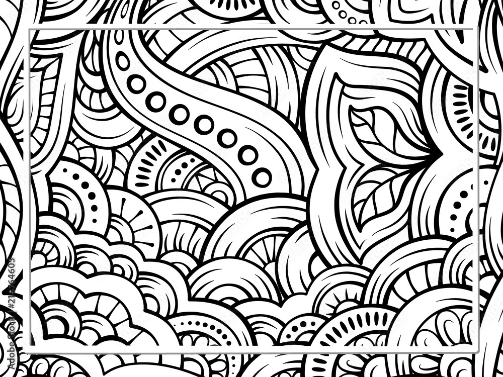 Ethnic black and white doodle background. Ethnic black and white doodle background.