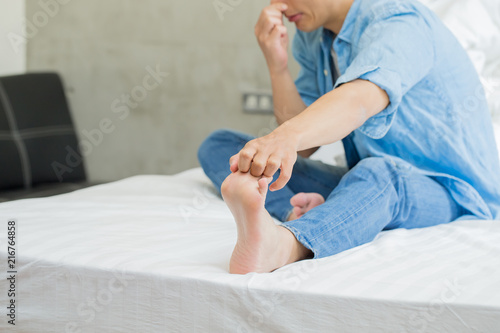 man with athlete foot