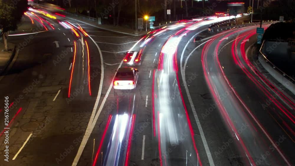 Timelapse of downtown freeway traffic Los Angeles California Timelapse of downtown freeway traffic Los Angeles California