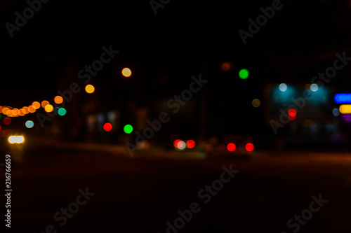 Abstract background of blurred big city lights