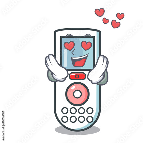 In love remote control mascot cartoon