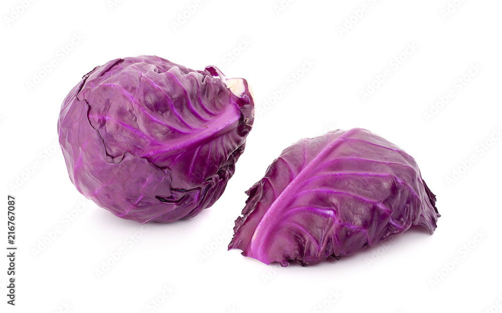 Purple cabbage isolated on white background Purple cabbage isolated on white background