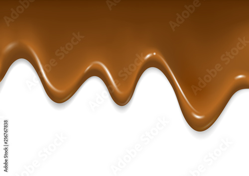 Realistic glossy chocolate flow.