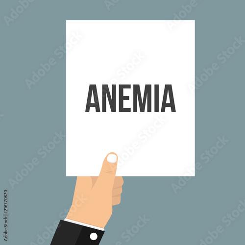 Man showing paper ANEMIA text