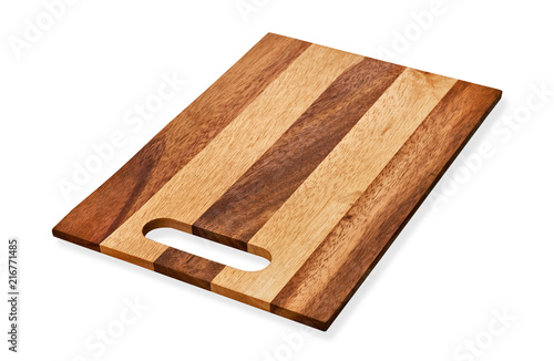 Fototapeta Naklejka Na Ścianę i Meble -  Rectangle wood cutting board, Empty wood chopping board, isolated on white background with clipping path                               