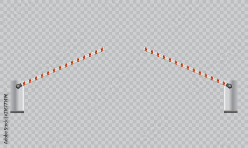 Prohibited input symbol, concept of closed path barrier not allowing cars to ride, vector illustration, isolated on transparent background. Prohibited, the concept of a closed road. Stop.