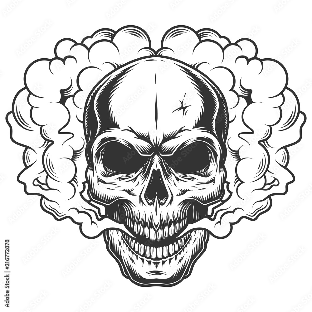 Fototapeta premium Skull in the smoke