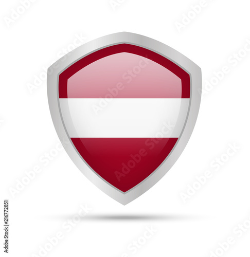 Free Download Shield with Latvia flag on white background. Vector illustration. - GFXLoad