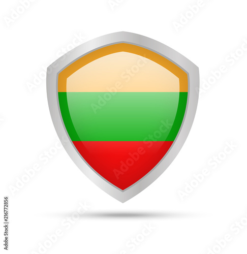 Shield with Lithuania flag on white background. Vector illustration. Free Download Shield with Lithuania flag on white background. Vector illustration. - GFXLoad
