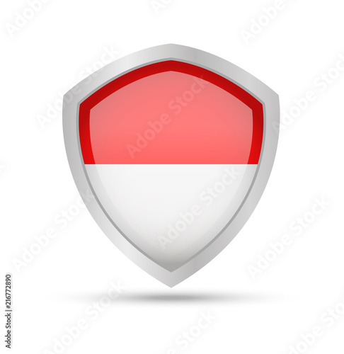 Shield with Monaco flag on white background. Vector illustration. Free Download Shield with Monaco flag on white background. Vector illustration. - GFXLoad