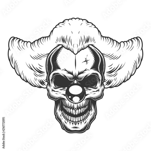 Skull angry clown