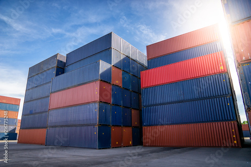 Container yard for Logistic, import and export concept.